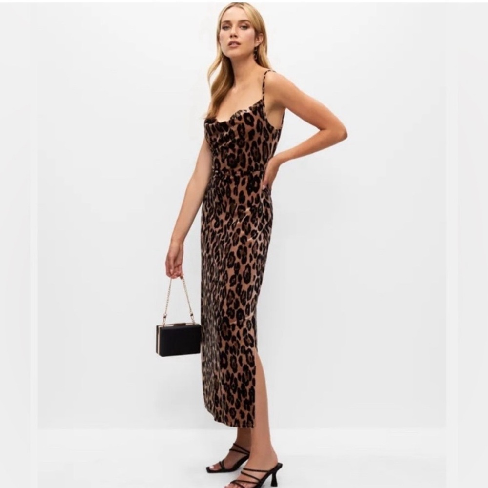 Taylor Leopard Print Maxi Dress Size 6